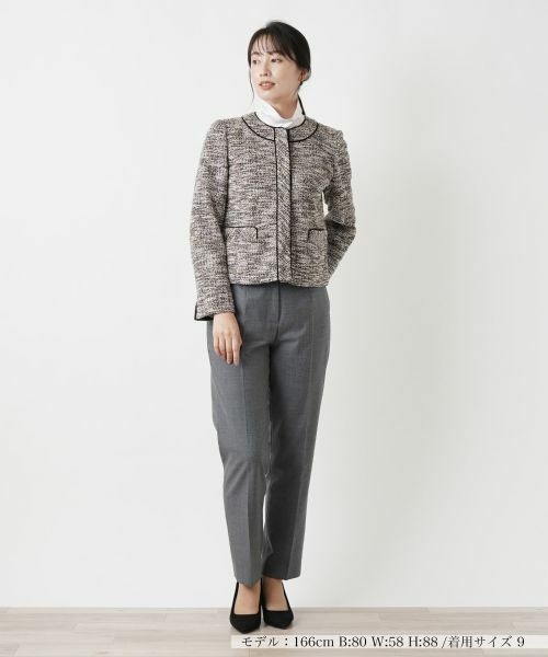 Leilian / レリアン テーラードジャケット | ラメツイードノーカラージャケット【セレモニー】【Leilian WHITE LABEL】 | 詳細4