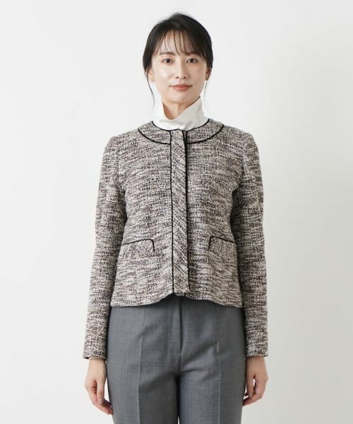 Leilian / レリアン テーラードジャケット | ラメツイードノーカラージャケット【セレモニー】【Leilian WHITE LABEL】 | 詳細7