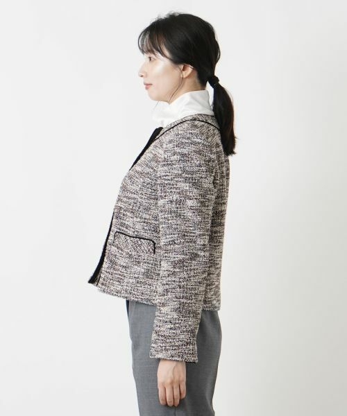 Leilian / レリアン テーラードジャケット | ラメツイードノーカラージャケット【セレモニー】【Leilian WHITE LABEL】 | 詳細8