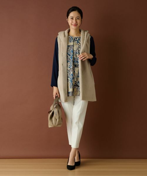 Leilian / レリアン テーラードジャケット | ボアベスト【Leilian WHITE LABEL】 | 詳細1