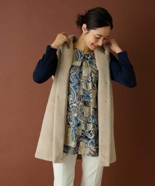 Leilian / レリアン テーラードジャケット | ボアベスト【Leilian WHITE LABEL】 | 詳細10