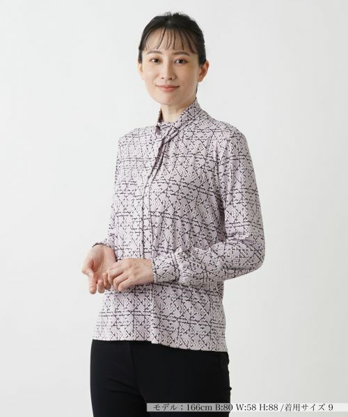 Leilian/レリアン ボウタイカットソー ラベンダー 13(XL) Leilian/レリアン ボウタイカットソー ラベンダー 13(XL)