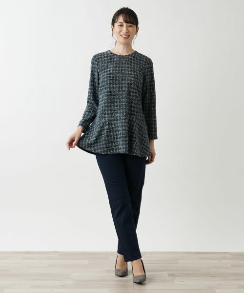 Leilian / レリアン シャツ・ブラウス | ペプラムチェック柄ブラウス【Leilian WHITE LABEL】 | 詳細1