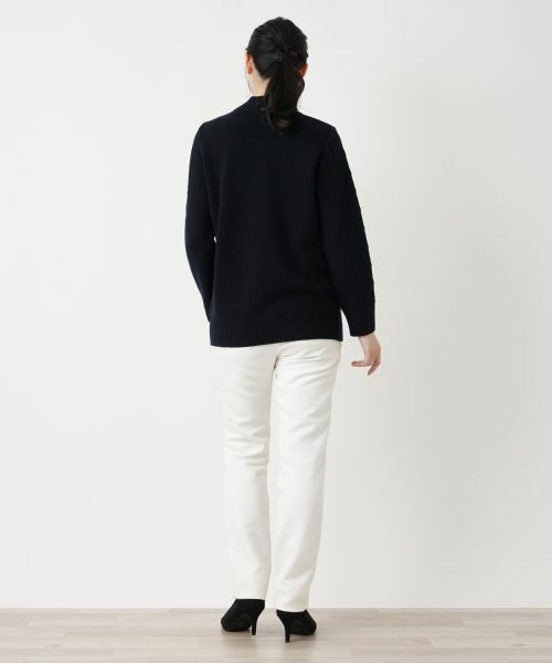 Leilian / レリアン ニット・セーター | ケーブル編み配色ボトルネックニット【ROCHAS Premiere】 | 詳細7