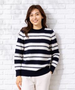 Leilian / レリアン ニット・セーター | ボーダークルーネックニット【ROCHAS Premiere】