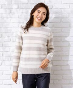 Leilian / レリアン ニット・セーター | ボーダークルーネックニット【ROCHAS Premiere】