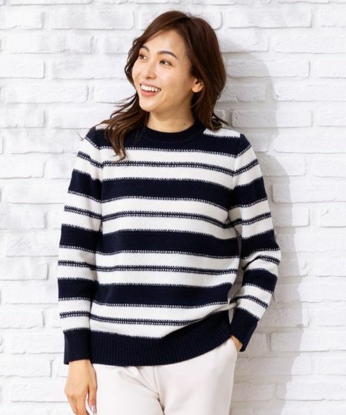 Leilian / レリアン ニット・セーター | ボーダークルーネックニット【ROCHAS Premiere】 | 詳細1