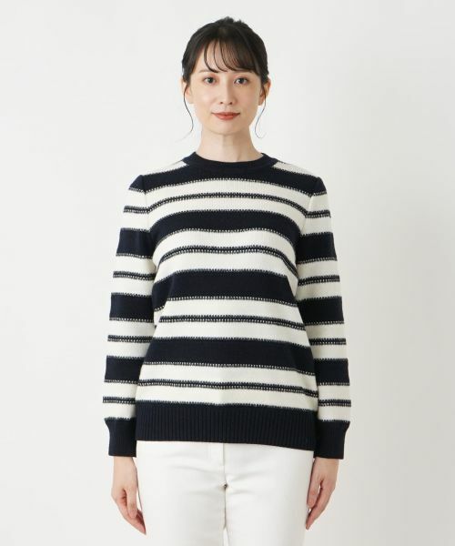 Leilian / レリアン ニット・セーター | ボーダークルーネックニット【ROCHAS Premiere】 | 詳細12