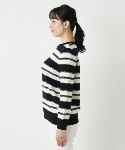 Leilian / レリアン ニット・セーター | ボーダークルーネックニット【ROCHAS Premiere】 | 詳細13