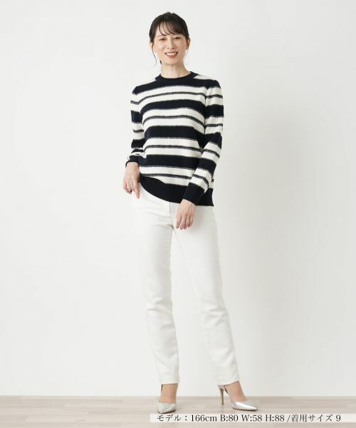 Leilian / レリアン ニット・セーター | ボーダークルーネックニット【ROCHAS Premiere】 | 詳細8