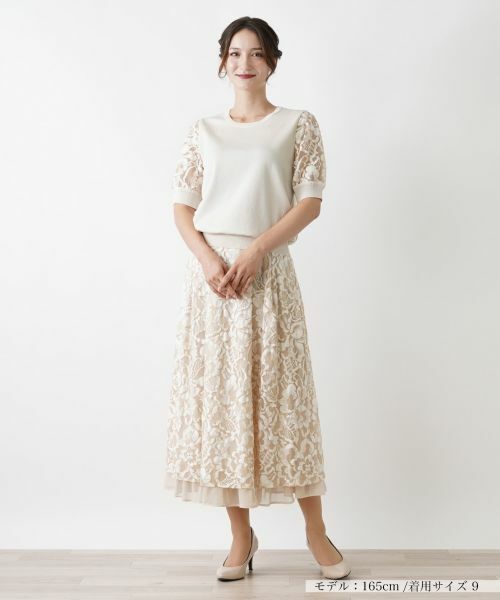 Leilian / レリアン ニット・セーター | フラワーレースニットプルオーバー | 詳細1