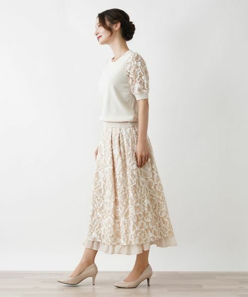 Leilian / レリアン ニット・セーター | フラワーレースニットプルオーバー | 詳細2