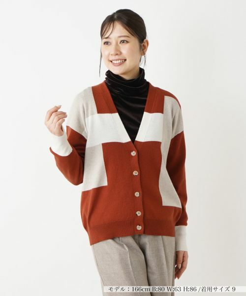 Leilian/レリアン セーター【HAND】 レッド系 11(L)