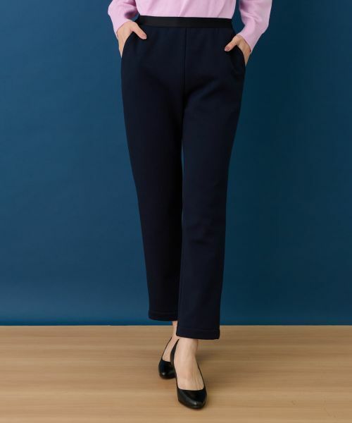 Leilian / レリアン その他パンツ | 【あったか素材】ウエストゴムスリムパンツ(ネイビー)