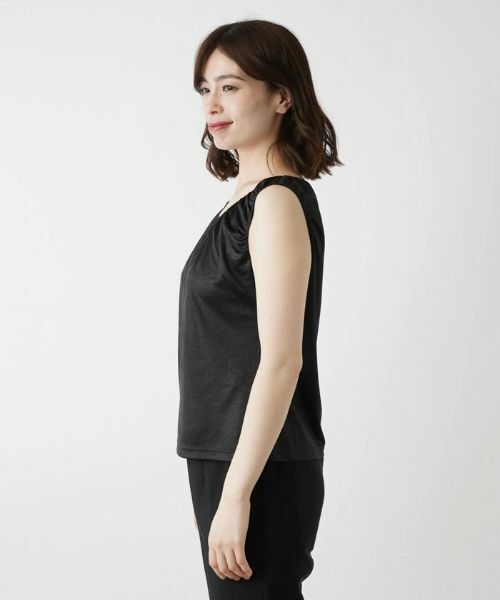 Leilian / レリアン カットソー | シャイニーノースリーブカットソー【Leilian WHITE LABEL】 | 詳細5