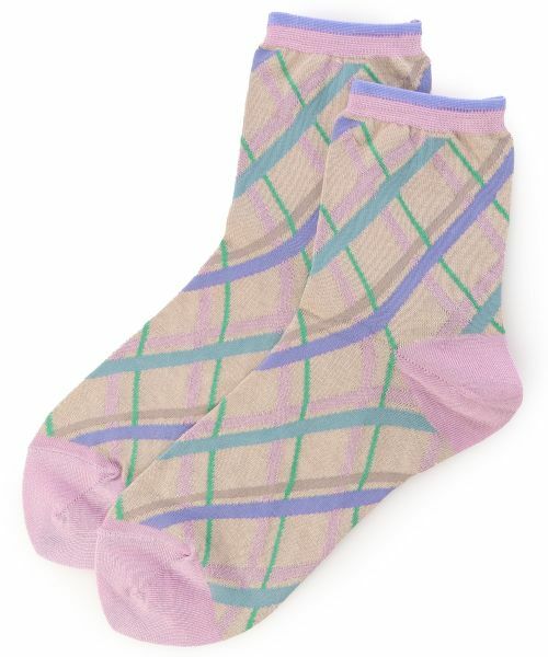 7⭐︎BERLUTI グレー ピンク ソックス ウィメンズ チャンキー ベッドソックス