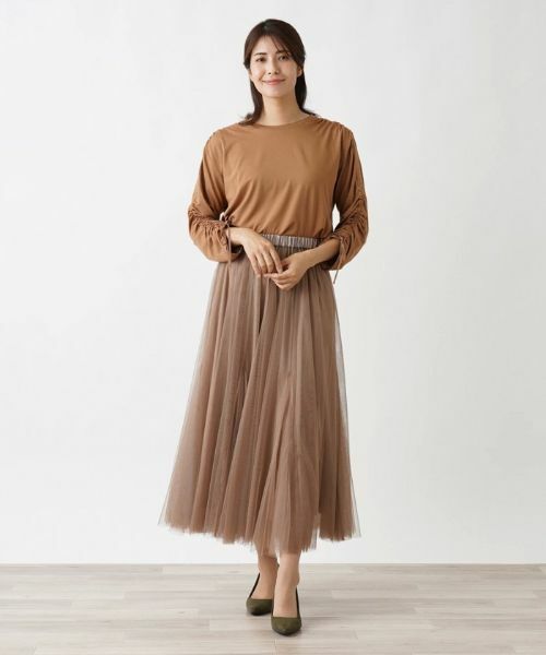 Leilian / レリアン カットソー | シャーリングスリーブカットソー | 詳細1