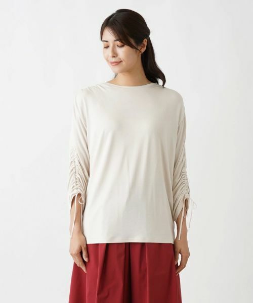 Leilian / レリアン カットソー | シャーリングスリーブカットソー | 詳細13