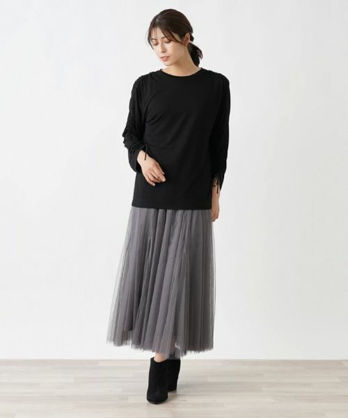 Leilian / レリアン カットソー | シャーリングスリーブカットソー | 詳細4