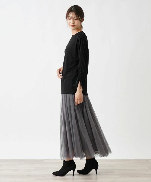 Leilian / レリアン カットソー | シャーリングスリーブカットソー | 詳細5