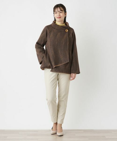 Leilian / レリアン テーラードジャケット | スタンドカラーラップジャケット | 詳細1