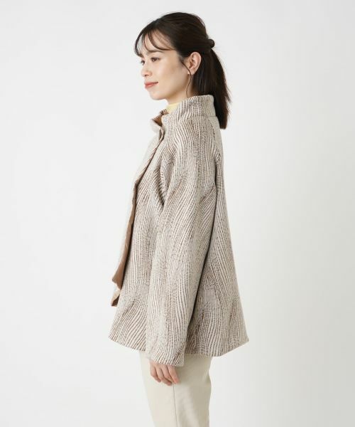 Leilian / レリアン テーラードジャケット | スタンドカラーラップジャケット | 詳細12