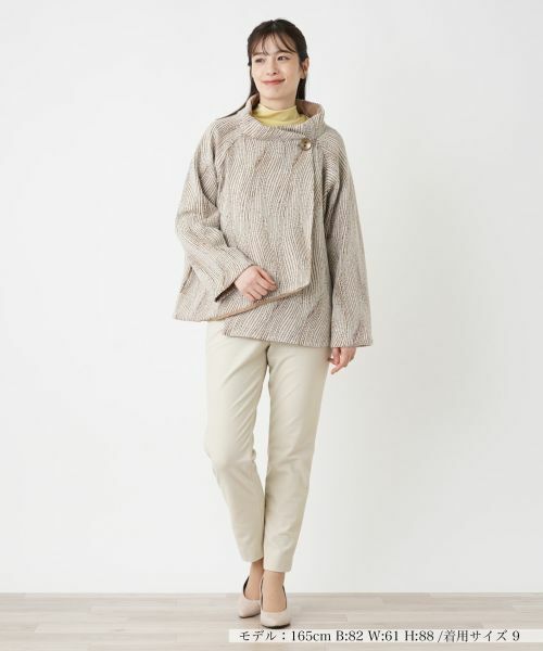 Leilian / レリアン テーラードジャケット | スタンドカラーラップジャケット | 詳細8