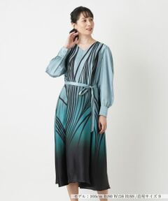 Leilian / レリアン ドレス | プリントVネックフレアワンピース