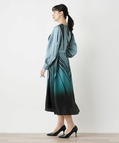 Leilian / レリアン ドレス | プリントVネックフレアワンピース | 詳細2