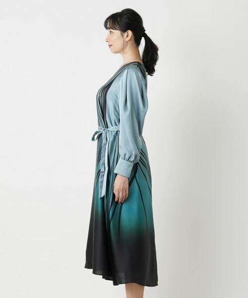 Leilian / レリアン ドレス | プリントVネックフレアワンピース | 詳細6