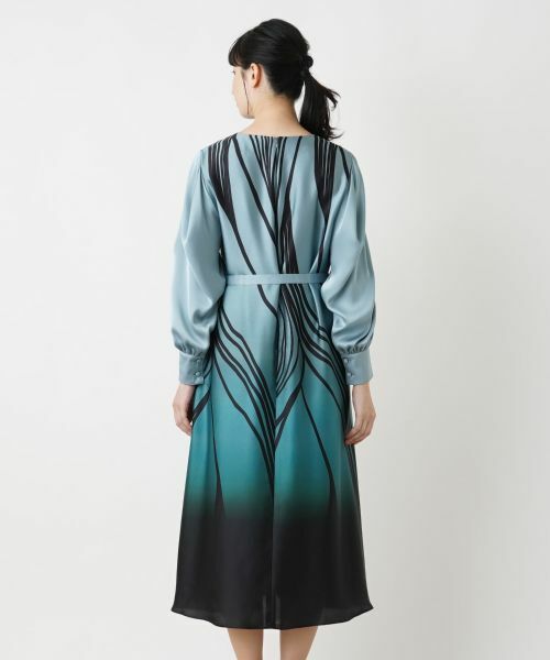 Leilian / レリアン ドレス | プリントVネックフレアワンピース | 詳細7