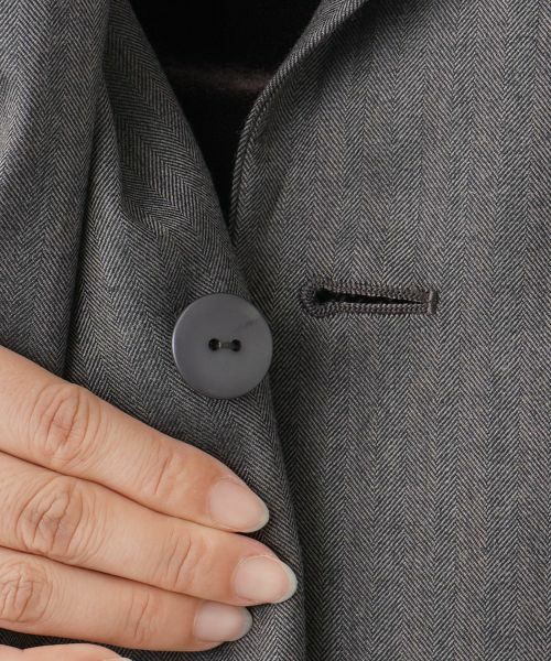 Leilian / レリアン テーラードジャケット | ヘリンボーンダブルジャケット | 詳細13