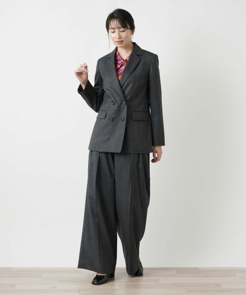 Leilian / レリアン テーラードジャケット | ヘリンボーンダブルジャケット | 詳細17