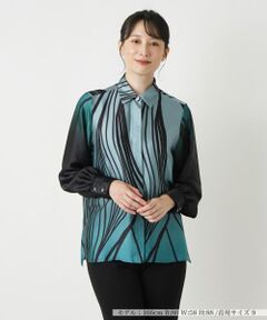 Leilian / レリアン シャツ・ブラウス | プリント比翼ブラウス