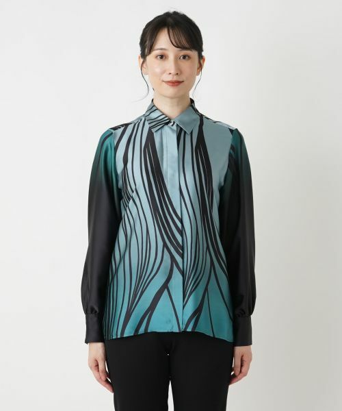 Leilian / レリアン シャツ・ブラウス | プリント比翼ブラウス | 詳細4