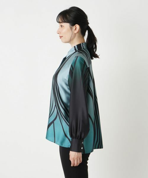 Leilian / レリアン シャツ・ブラウス | プリント比翼ブラウス | 詳細5