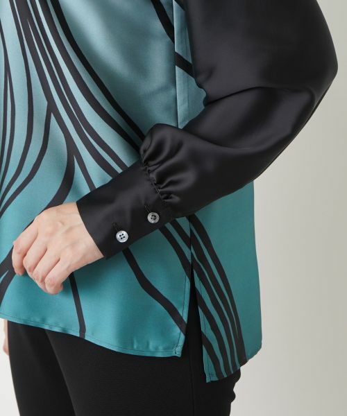 Leilian / レリアン シャツ・ブラウス | プリント比翼ブラウス | 詳細9