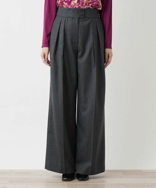 Leilian / レリアン その他パンツ | ヘリンボーンワイドパンツ | 詳細4