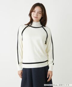 Leilian / レリアン ニット・セーター | 配色トリムハイネックニット【Leilian WHITE LABEL】
