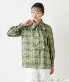 Leilian / レリアン シャツ・ブラウス | チェックボウタイブラウス【ROCHAS Premiere】【ERICA】