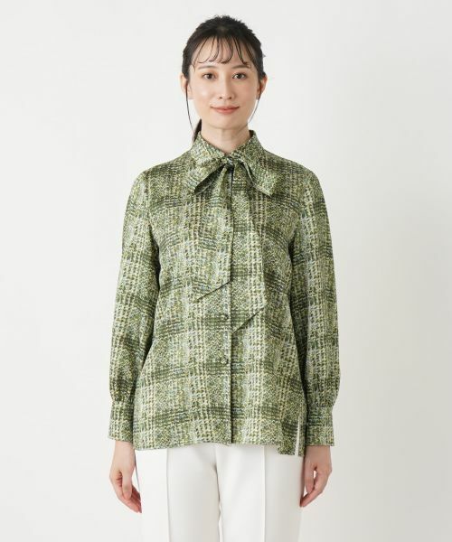 Leilian / レリアン シャツ・ブラウス | チェックボウタイブラウス【ROCHAS Premiere】【ERICA】 | 詳細4