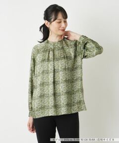 Leilian / レリアン シャツ・ブラウス | チェッククルーネックブラウス【ROCHAS Premiere】【ERICA】