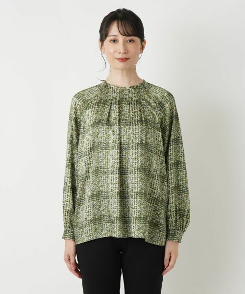 Leilian / レリアン シャツ・ブラウス | チェッククルーネックブラウス【ROCHAS Premiere】【ERICA】 | 詳細4