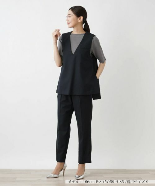 Leilian / レリアン テーラードジャケット | Vネックベスト | 詳細1