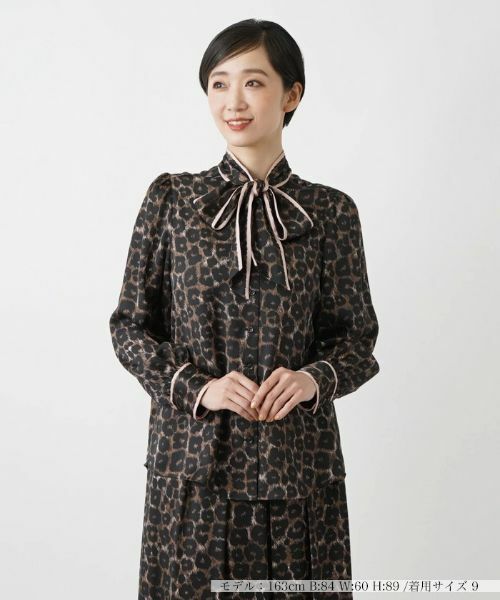 Leilian / レリアン シャツ・ブラウス | ボウタイブラウス(ダークブラウン系)