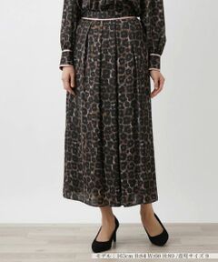 Leilian / レリアン ミニ・ひざ丈スカート | レオパード柄フレアスカート