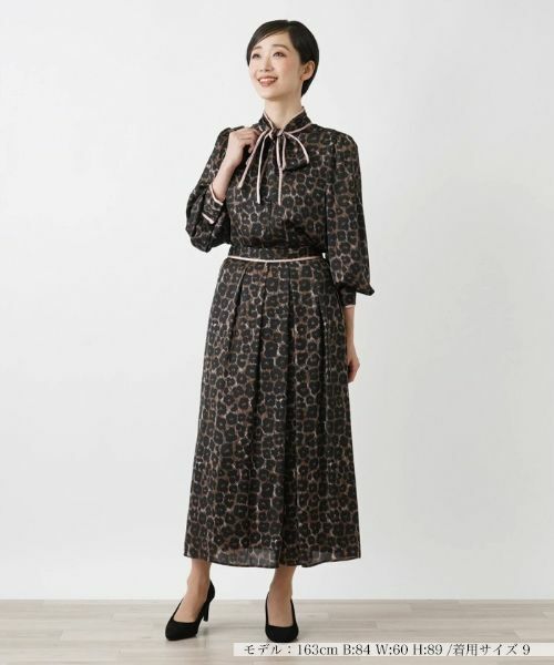 Leilian / レリアン ミニ・ひざ丈スカート | レオパード柄フレアスカート | 詳細1