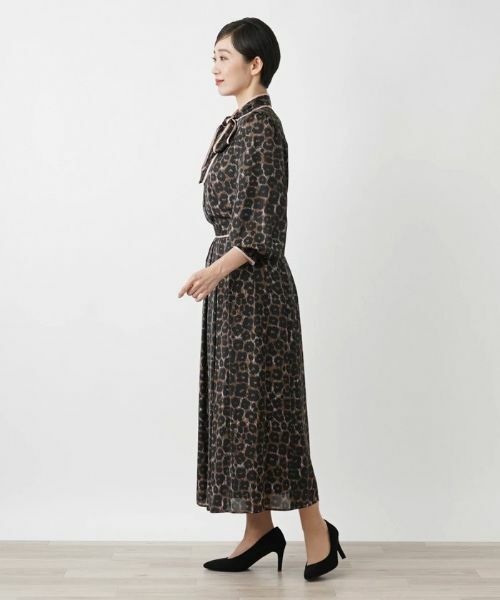 Leilian / レリアン ミニ・ひざ丈スカート | レオパード柄フレアスカート | 詳細2