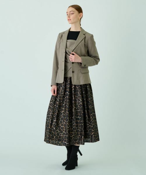 Leilian / レリアン ミニ・ひざ丈スカート | レオパード柄フレアスカート | 詳細22