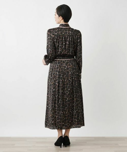 Leilian / レリアン ミニ・ひざ丈スカート | レオパード柄フレアスカート | 詳細3